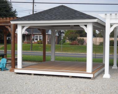 12'x14' Vinyl Hip Pavilion w/Floor and Screen Package 