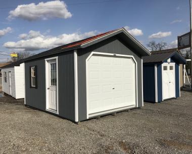 12x16 LP Peak Garage with 9 - Lite Single House Door
